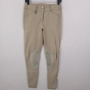 Pikeur Ciara Breeches Womens 76 Tan Knee Patch Equestrian Riding Pants 28x28